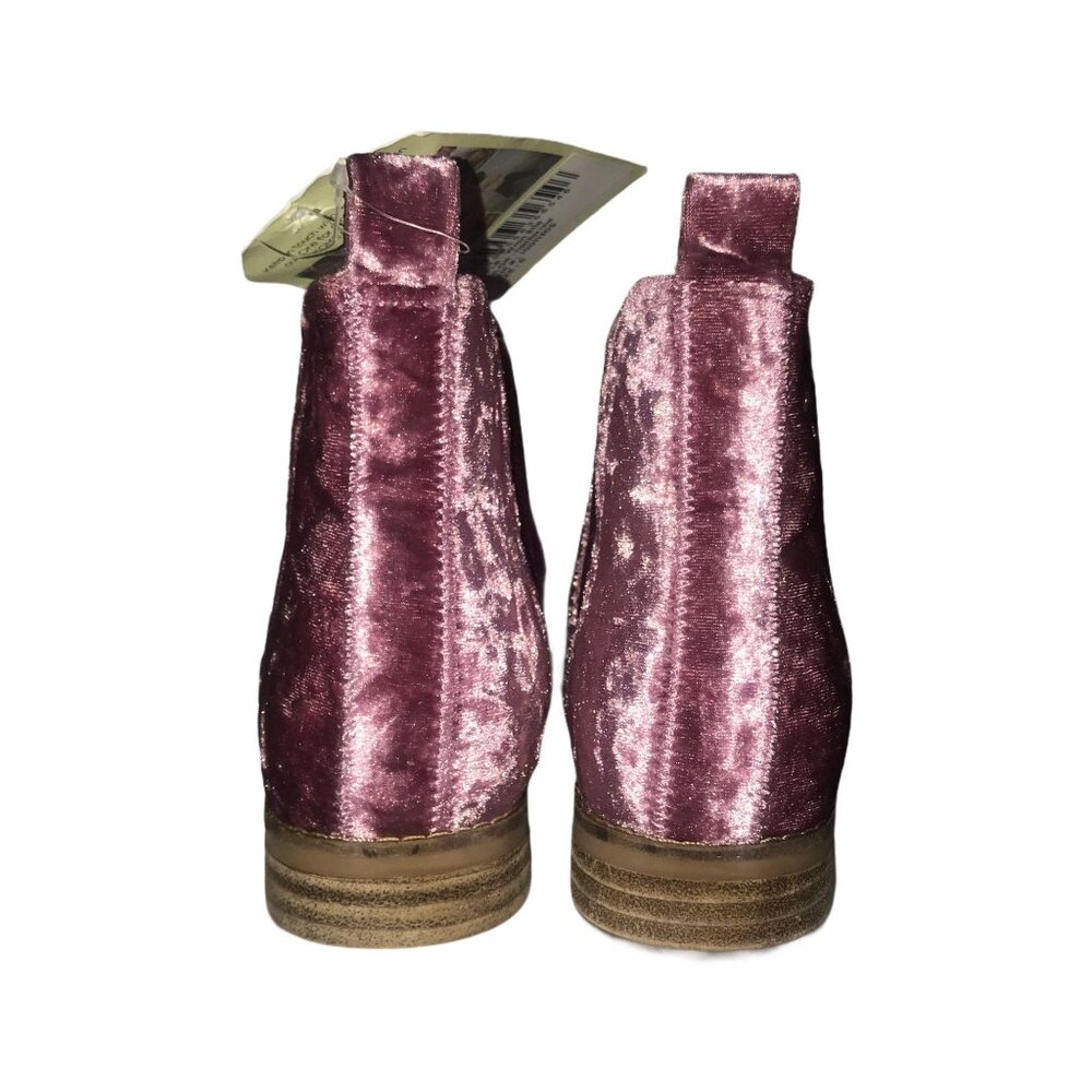 NWT Toms Ella Faded Rose Velvet Ankle Boots 6N Narrow Purple - Picture 7 of 11